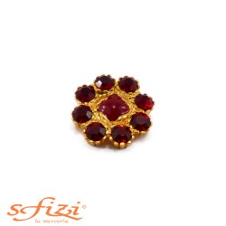 Buttons Rhinestone cone-shaped Gold plated 30 mm