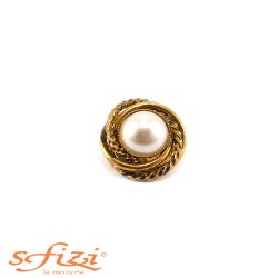 Gold Plated Buttons woven with central pearl 30 mm