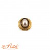 Bottone Ghiera liscia placcato Oro con perla e strass