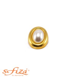 Gold and pearl plated smooth bezel button