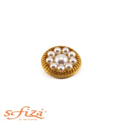 Gold Plated Ferrule Button and Pearls