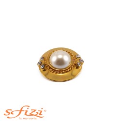 Gold Plated Button with Central Pearl
