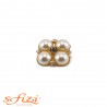 Bottone Placcato Oro con Perle e Strass