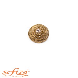 Gold plated button with rhinestones