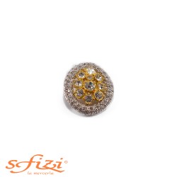 Gold and Silver plated button with Strass