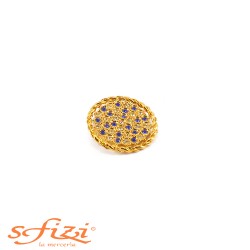 Gold-plated metal buttons with micro strass