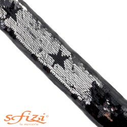 Passamaneria con pailettes reversibili bi colore cm 4,5