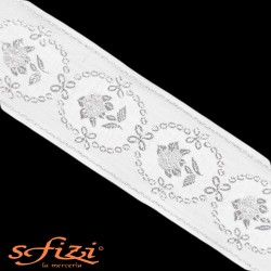 Bordo natalizio Fiori argento