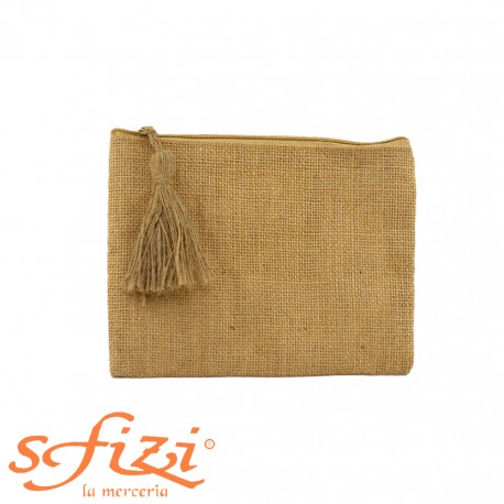 POCHETTE JUTA con nappa