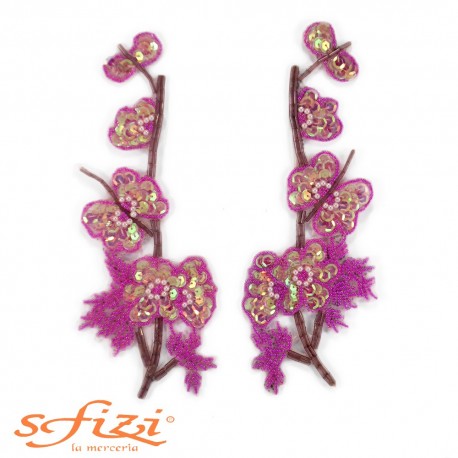 Fiori Termoadesivi di Paillettes mm 200 x 65