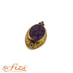 Buttons Violet bezel Gold 45 x 25 mm