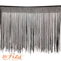 Black fringe with net edge in Rayòn 50 cm