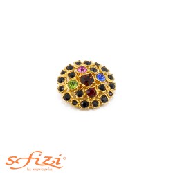 Bottoni Strass Multicolor Castonati Oro De Liguoro mm 29