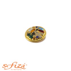 Rhinestone Buttons and Multicolor Stones De Liguoro 27 mm