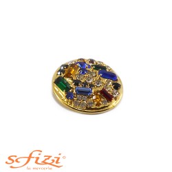 Rhinestone Buttons and Multicolor Stones De Liguoro 35 mm