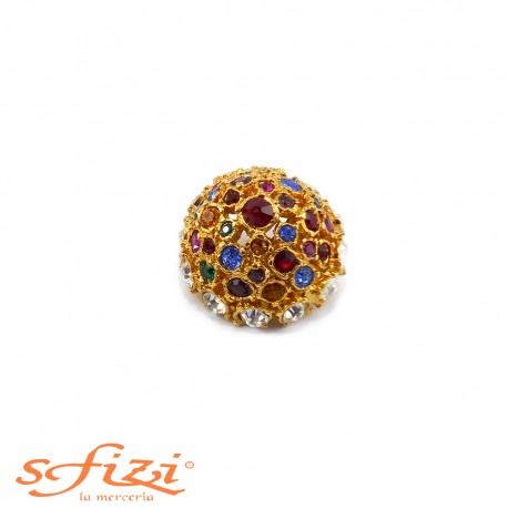 Bottoni Strass Multicolor a Campana De Liguoro mm 34