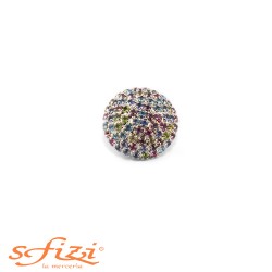 Multicolor Rhinestone Buttons Castonati De Liguoro 24 mm