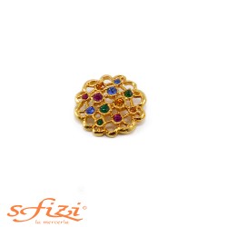 Bottoni Strass Multicolor Castonati Oro De Liguoro mm 28