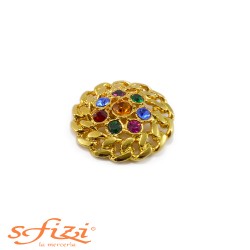 Multicolor Rhinestone Buttons Traforatii De Liguoro 36 mm