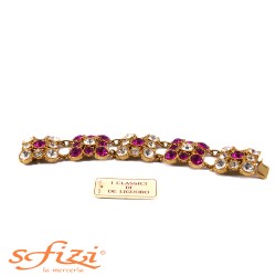 De Liguoro Gold Plated Bracelet with Colored Rhinestones